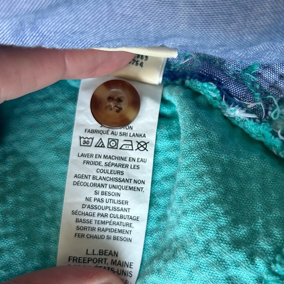 New L.L.BEAN Womens Reef Teal Comfort Corduroy Button Down Shirt Size Large - Picture 6 of 10
